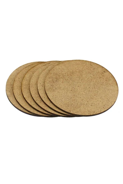 Ahşap Supla Levha 12 Adet 3 Mm Ham Mdf 10 Cm Çap Yuvarlak Çay Bardak Altlığı Supla ürün görseli 1