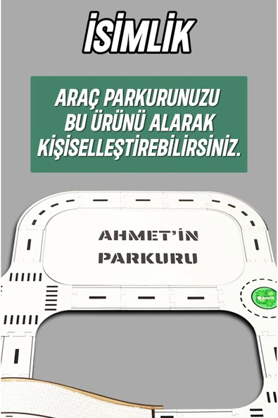 kutuTR Oyuncak Araba, Araç Parkuru -eğitici Ve Eğlenceli Yol Yapım Ahşap Oyuncak - Yarış Pisti X-LARGE ürün görseli 1