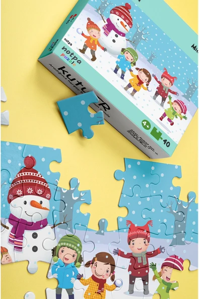 kutuTR Notpa Kar Topu Zamanı Mini Puzzle 40 Parça 4 Yaş ürün görseli 1