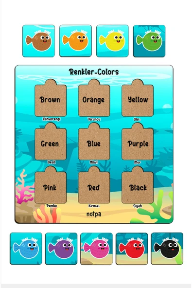 kutuTR Notpa Çocuklar İçin  Renkleri Öpğreniyorum Eğitici Puzzle ürün görseli 1