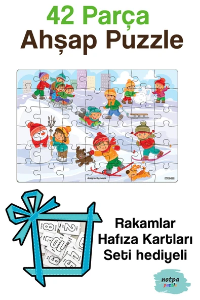 kutuTR NOTPA Eğitici ve Öğretici AHŞAP Renkli Yapboz 42 Parça Puzzle 2 KY42-002 Hafıza Kart Seti Hediyeli ürün görseli 1