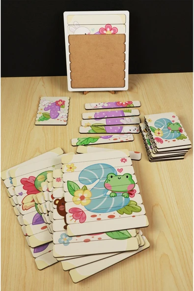 kutuTR Ahşap Çubuk Puzzle, 10lu Set Puzzle, Sayılar Puzzle, Montesorri Puzzle ürün görseli 1