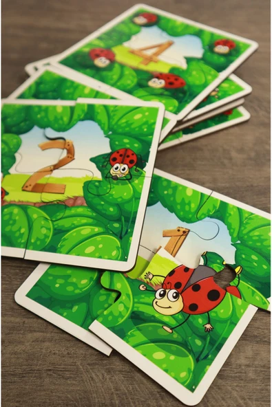 kutuTR Çocuklar İçin Sayıları Öğrenme Puzzle Seti Ahşap Renkli Yapboz 13x13 Ebadında Puzzle 4 Parça 10'lu ürün görseli 1