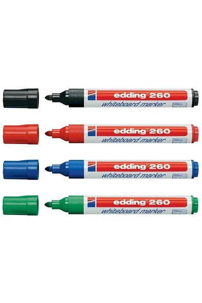 Edding 260 Beyaz Yazı Tahtası Kalemi 4'lü Set ürün görseli 1
