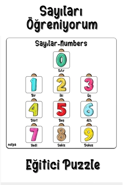 kutuTR Çocuklar Için Rakamlar Eğitici Puzzle Beyaz Zemin ürün görseli 1