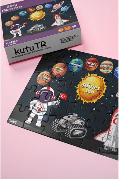 kutuTR Notpa Uzay Mini Puzzle 40 Parça 4 Yaş KY-004 ürün görseli 1