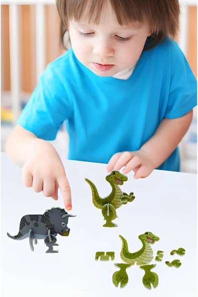 kutuTR Notpa Çocuklar İçin 3D Puzzle Set Dinazorlar 10 Ayrı Dinazor Figürü ürün görseli 1
