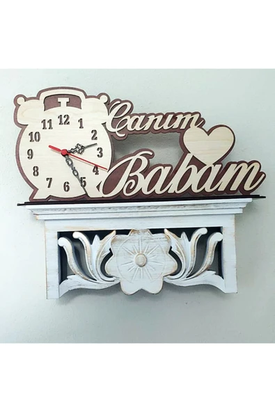 Notpa Canım Babam Masaüstü Ahşap Saat - Resim 7
