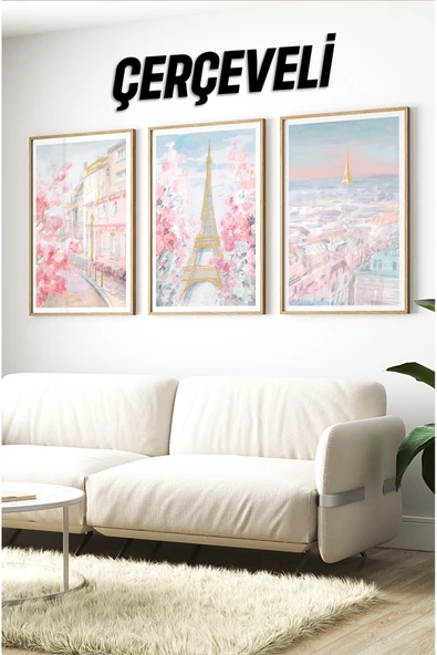 kutuTR Ahşap Çerçeveli Mdf Tablo Seti Matisse, Bohem, Kusama Salon Ve Oturma Odası İçin ÇT3067 ürün görseli 1