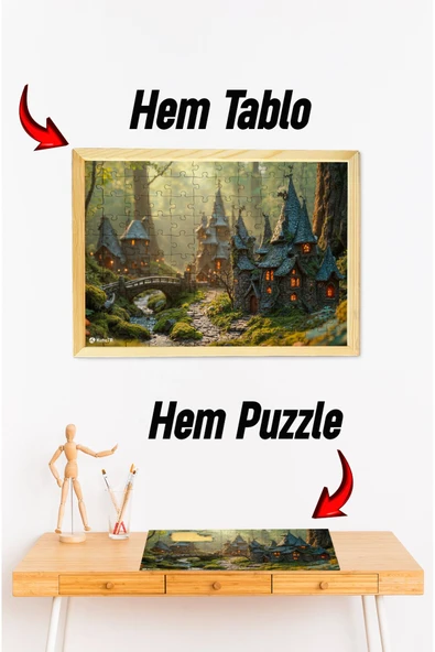 kutuTR Ahşap Çerçeveli Puzzle - Tablo HTHP - 015 ürün görseli 1