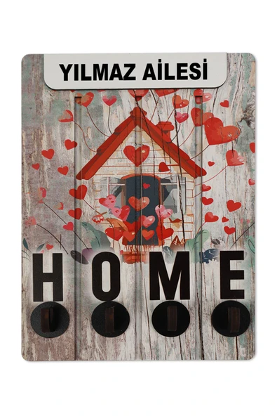 kutuTR Home Yazılı Kişiselleştirilebilir Ev için Anahtarlık Uv Baskı (Aile İsmi Yazılabilir) AT003 ürün görseli 1