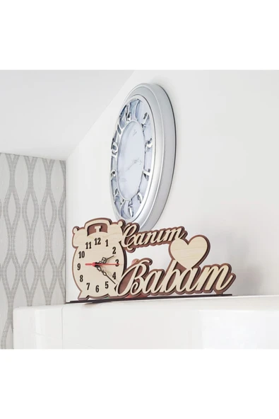 Notpa Canım Babam Masaüstü Ahşap Saat - Resim 6