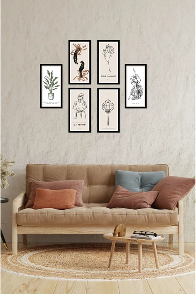 kutuTR Modern Style Dekorize Mdf 7 Parça Çerçeve Görünümlü Tablo Set 10207 ürün görseli 1