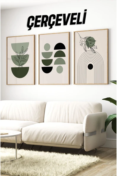 kutuTR Dekorize Mdf Tablo Seti 3 Parça 3 Mm - Çerçeveli Salon Oturma Odası Için Duvar Dekoru 3019 ürün görseli 1