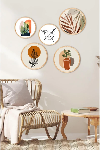 kutuTR Dekorize Mdf 5 Parça Çerçeve Görünümlü Tablo Set 5015 ürün görseli 1