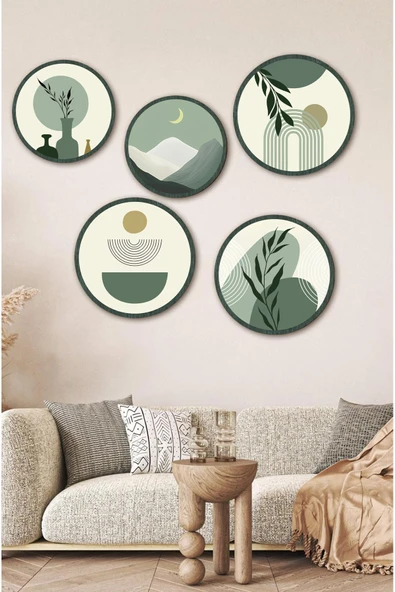 kutuTR Dekorize Mdf 5 Parça Çerçeve Görünümlü Tablo Set 5014 ürün görseli 1