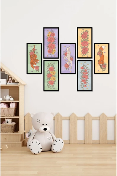 kutuTR Modern Style Dekorize Mdf 7 Parça Çerçeve Görünümlü Tablo Set 10209 ürün görseli 1