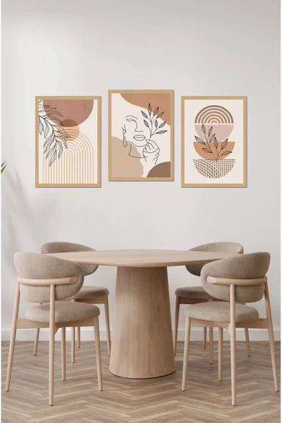 kutuTR Dekorize Mdf 3 Parça 3 mm Çerçeve Görünümlü Bohem Tablo 21x30 3020 ürün görseli 1