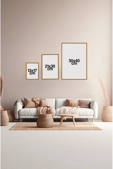 kutuTR 3'lü 21x30 Ahşap Tablo 3012 - Resim 3
