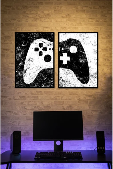 kutuTR Notpa Dekorize Mdf 2 Parça 3 mm Çerçeve Görünümlü Gamer Tablo 21x30 2001 ürün görseli 1