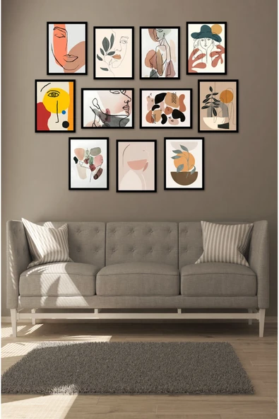 kutuTR Modern Style Dekorize Mdf 11 Parça Çerçeve Görünümlü Tablo Set 1110 ürün görseli 1
