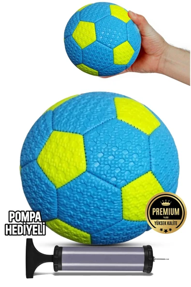 kutuTR Hentbol Topu Renkli Color Soft Katmanlı Çocuk Mini Futbol Topu No:1 İç Mekan Pompa Hediyeli ürün görseli 1