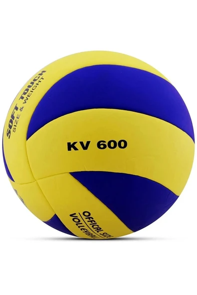 kutuTR Voleybol Topu Soft Touch Yapıştırma Yumuşak Yüzey 18 Panel 5 Numara Sarı-lacivert Pompa Hediye ürün görseli 1