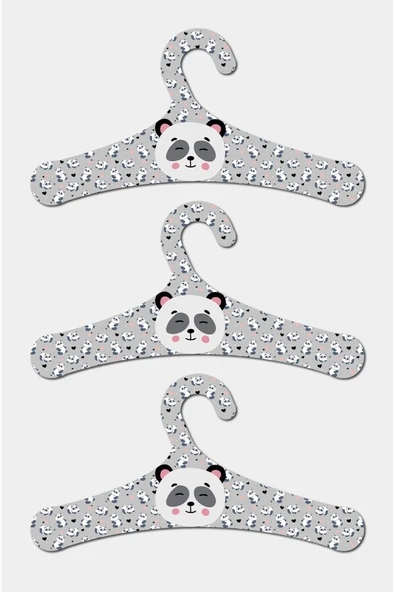 kutuTR Ahşap Çocuk Askısı Panda Desenli 9 Adet Askı ürün görseli 1