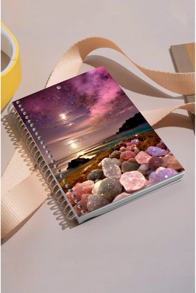 kutuTR Düşler Sahili Desen Ahşap Mdf Kapaklı 100 Yaprak Kareli 15x21 Vip Modelist Defter 80gr/m2 K512 ürün görseli 1