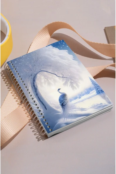 kutuTR Kış Desen Ahşap Mdf Kapaklı 100 Yaprak Kareli 15x21 Vip Modelist Defter 80gr/m2 K513 ürün görseli 1