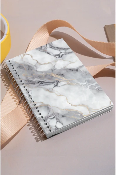kutuTR Mermer Desen Ahşap Mdf Kapaklı 100 Yaprak Kareli 15x21 Vip Modelist Defter 80gr/m2 K514 ürün görseli 1