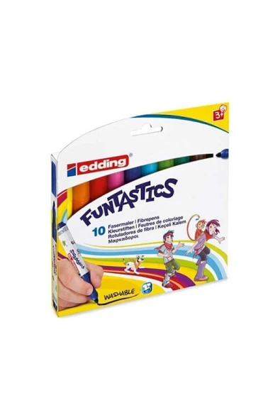 Edding Funtastics 10 Renk Jumbo Keçeli Kalem - Yıkanabilir ürün görseli 1