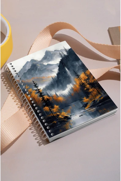 kutuTR Orman Desenli Ahşap Mdf Kapaklı 100 Yaprak Kareli 15x21 Vip Modelist Defter 80gr/m2 K516 ürün görseli 1