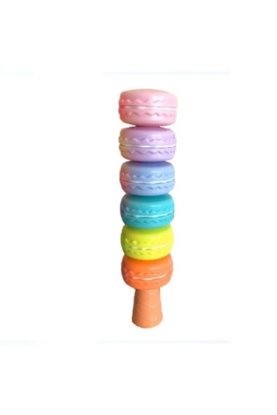 Maxx Makaron Görünümlü - Şekilli Fosforlu Kalem Pastel Renkli 6 Lı ürün görseli 1