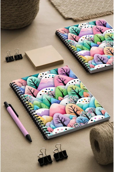 kutuTR Ağaçlar Ahşap Mdf Kapaklı 100 Yaprak Çizgili 15x21 Vip Modelist Defter 80gr/m2 Ç508 ürün görseli 1