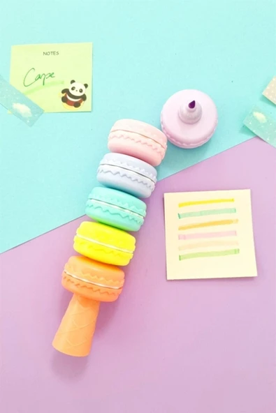 Notpa Makaron Fosforlu Kalem 6 Renk Pastel ürün görseli 1