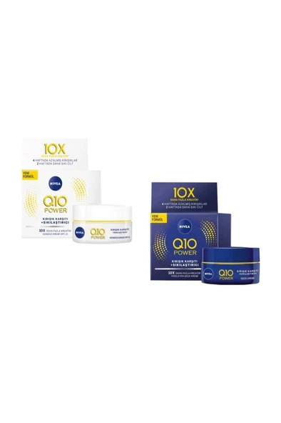 NIVEA Q10 Power Kırışık Karşıtı Gündüz Bakım Kremi + Q10 Power Kırışık Karşıtı Gece Bakım Kremi 50 Ml ürün görseli 1