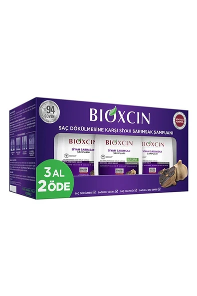BİOXİN Bioxcin Saç Dökülmesine Karşı Siyah Sarımsak Şampuanı 300 Ml | 3 Al 2 Öde ürün görseli 1