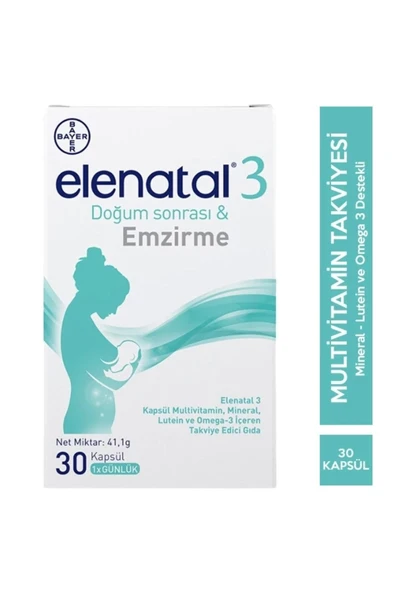 BAYER Elenatal 3 Doğum Sonrası Emzirme 30 Kapsül ürün görseli 1