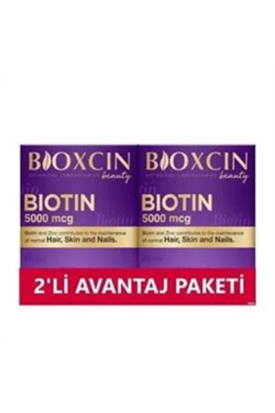 BİOXCİN Biotin 5000 Mcg 30 Tablet 2li Avantajlı Paket ürün görseli 1