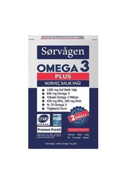 SORVAGEN Omega 3 Plus Norveç Balık Yağı 60 Kapsül ürün görseli 1
