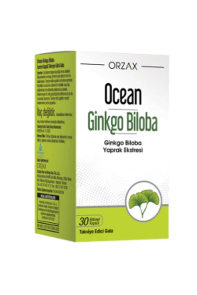 ORZAX Ocean Ginkgo Biloba 30 Kapsül Takviye Edici Gıda ürün görseli 1