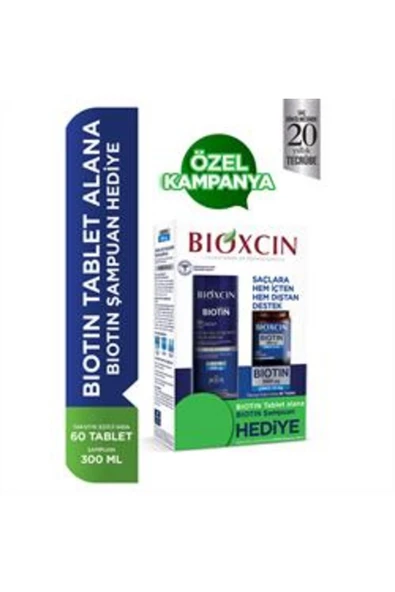 BİOXCİN Biotin 5000 Mcg 60 Tablet Şampuan 300ml Set ürün görseli 1