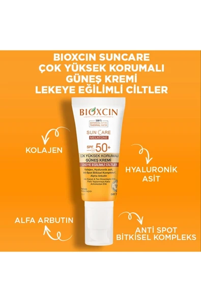 BİOXİN Bioxcin Sun Care Melatone Spf 50 Lekeye Eğilimli Ciltler İçin Çok Yüksek Korumalı Güneş Kremi 50 Ml ürün görseli 1