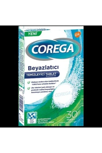 Corega Beyazlatıcı Temizleyici Tablet 30 Lu ürün görseli 1