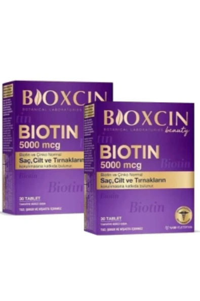 BİOXCİN Biotin 5000 Mcg 30 Tablet 2 Adet ürün görseli 1