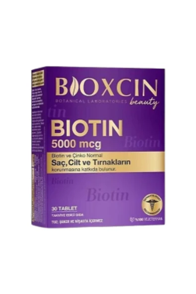 BİOXCİN Biotin 5000 mcg 30 Tablet ( 1 ADET ) ürün görseli 1