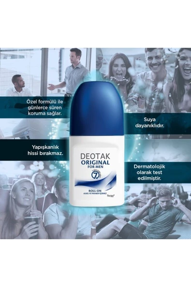 DEOTAK Roll-on Deodorant Original For Men 35 ml - Resim 2