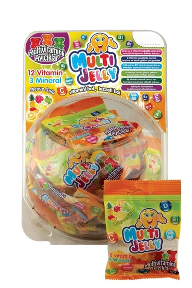 MULTİBALL Multibal Multı Jelly ( Multi Vitaminli Jelıbon ) 40 Lı Kavanoz 40 Li Kavanoz ürün görseli 1