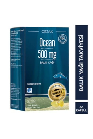 ORZAX Ocean Omega 3 500 Mg Saf Balık Yağı 60 Kapsül ürün görseli 1